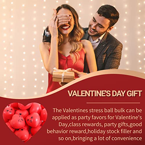 30-Pack Mini Heart Stress Balls with Smiley Faces - 1.5 Inch Foam Squeeze Toys for Party Favors, Classroom Prizes