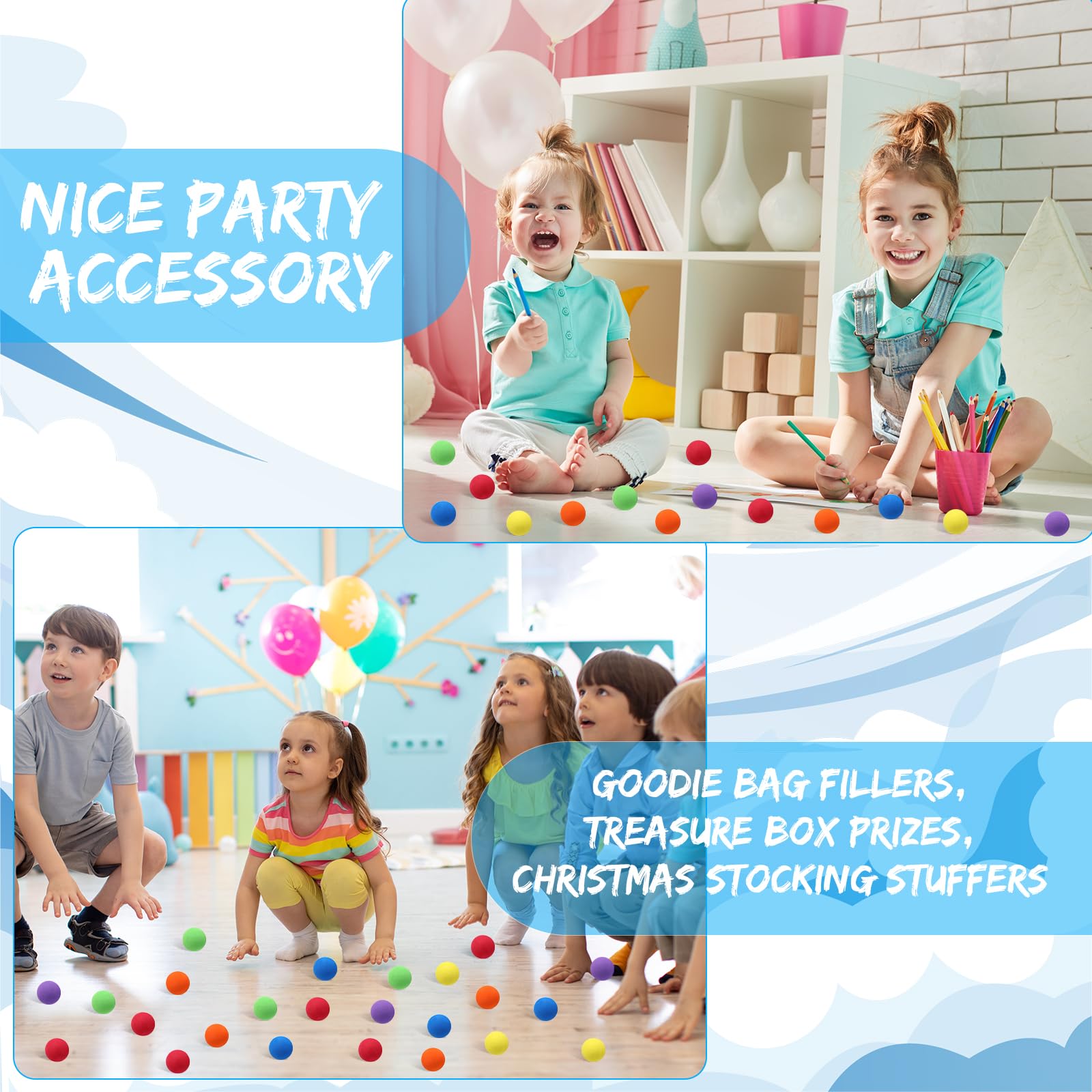 30 Pack Mini Soft Foam Balls - 1.57 Inch Lightweight Play Balls for Crafts, Party Favors, and Indoor Games
