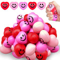 30-Piece Heart Stress Balls – Mini Smile Squeeze Balls for Party Favors and Valentine's Day Gifts (3 Colors)