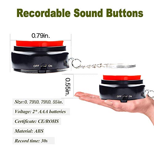 30-Second Recordable Talking Button with Keychain – Reusable Sound Module for DIY Projects and Gifts