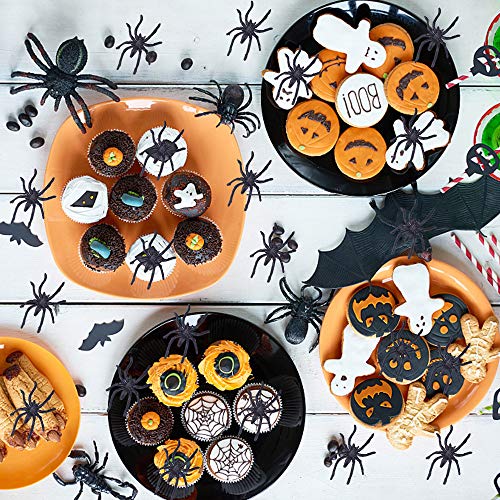 300-Pack Halloween Spider Rings for Kids Party Favors – 1.96-Inch Plastic Rings Bulk for Costume Accessories & Decor
