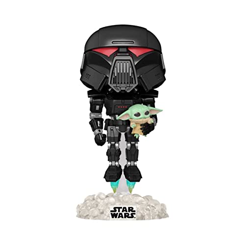 Funko Pop! Star Wars: The Mandalorian – Dark Trooper with Grogu #488 (Glow-in-the-Dark Exclusive)