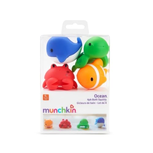 Munchkin Ocean Squirts Baby Bath Toys (4-Pack) – Fun Floating Water Squirters