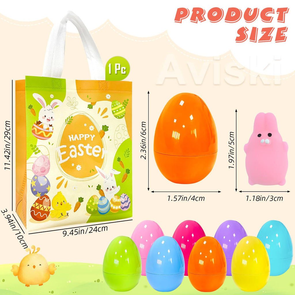 32-Pack Easter Surprise Eggs with Mochi Squishy Toys – Easter Egg Hunt Party Favors for Kids