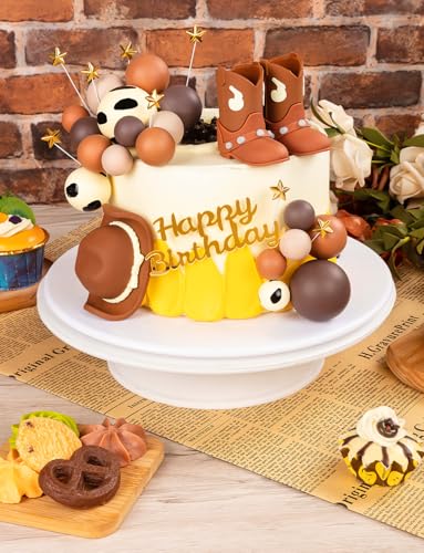 32-Piece Cowboy Cake Topper Set – PVC Hat & Boots, Foam Balls, Western Theme Party Decor
