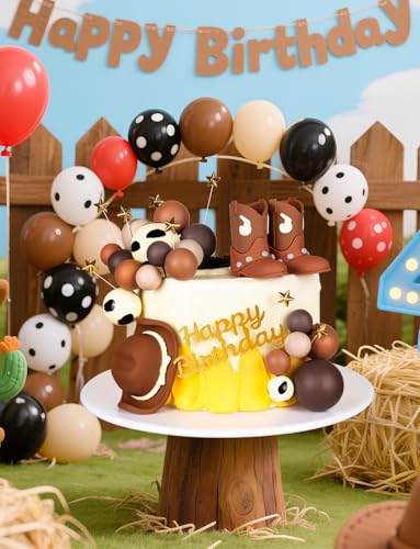32-Piece Cowboy Cake Topper Set – PVC Hat & Boots, Foam Balls, Western Theme Party Decor