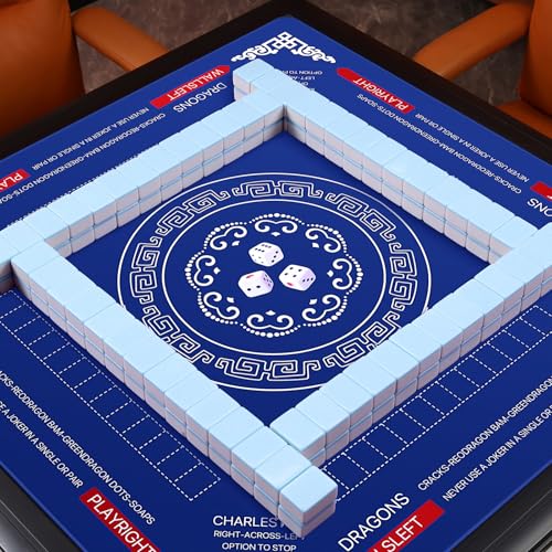 32.4 x 32.4 Inch Mahjong Mat - Anti-Slip, Noise Reducing, Waterproof Gaming Surface (Navy Blue)