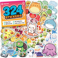 324pc Kawaii Waterproof Vinyl Stickers for Kids - Cute Water Bottle, Laptop & Scrapbook Sticker Pack by Joyousa