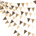 32ft Brown Cotton Bunting Banner - Fabric Triangle Flags for Woodland Baby Shower & Safari Party