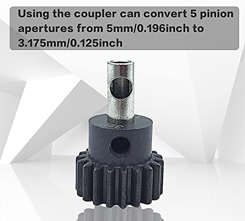 32P 5mm Hardened Metal Pinion Motor Gear Set 13T-21T with 3.175mm Coupler for RC Cars