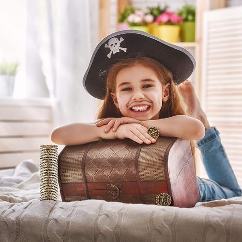 35 Bronze Pirate Coins Set - Metal Replica Doubloons for Board Games, Cosplay, Treasure Hunts