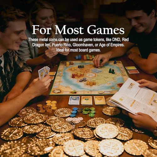 35 Gold Metal Pirate Coins - Spanish Doubloon Replicas for Games, Treasure Hunts, and Party Decor