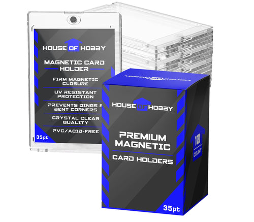 35pt Magnetic Card Holders – 10 Pack Clear UV-Resistant Plastic for Trading Cards