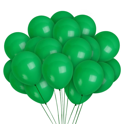 36 Emerald Green Latex Balloons 12 Inch – Dark Hunter Green Party Balloons with Ribbon by Treasures Gifted