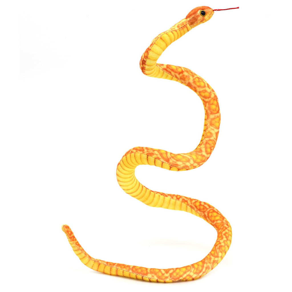 3.6-Foot Soft Snake Plush Toy - Realistic Yellow Stuffed Animal for Pranks and Gifts