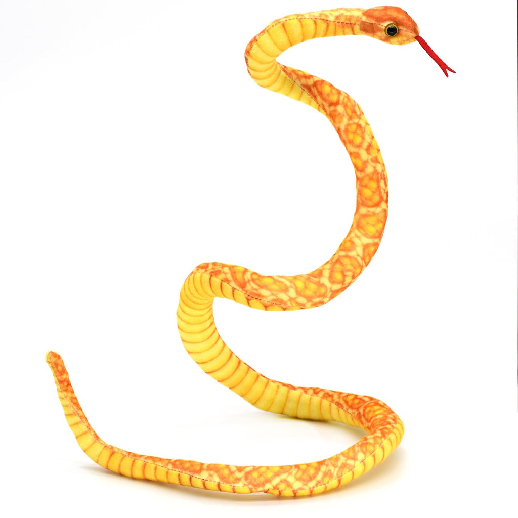 3.6-Foot Soft Snake Plush Toy - Realistic Yellow Stuffed Animal for Pranks and Gifts