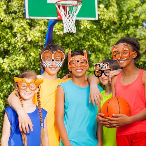 36 Pack Basketball Paper Glasses Frames – Party Favors, Photo Booth Props for Kids Sports Theme