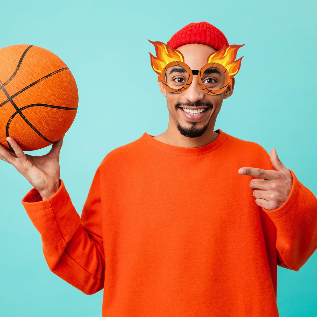 36 Pack Basketball Paper Glasses Frames – Party Favors, Photo Booth Props for Kids Sports Theme