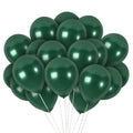 36 Pack Emerald Green Metallic Balloons – 12 Inch Latex Pine Green Balloons with Ribbon for Parties