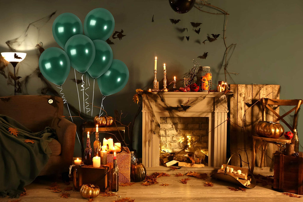 36 Pack Emerald Green Metallic Balloons – 12 Inch Latex Pine Green Balloons with Ribbon for Parties
