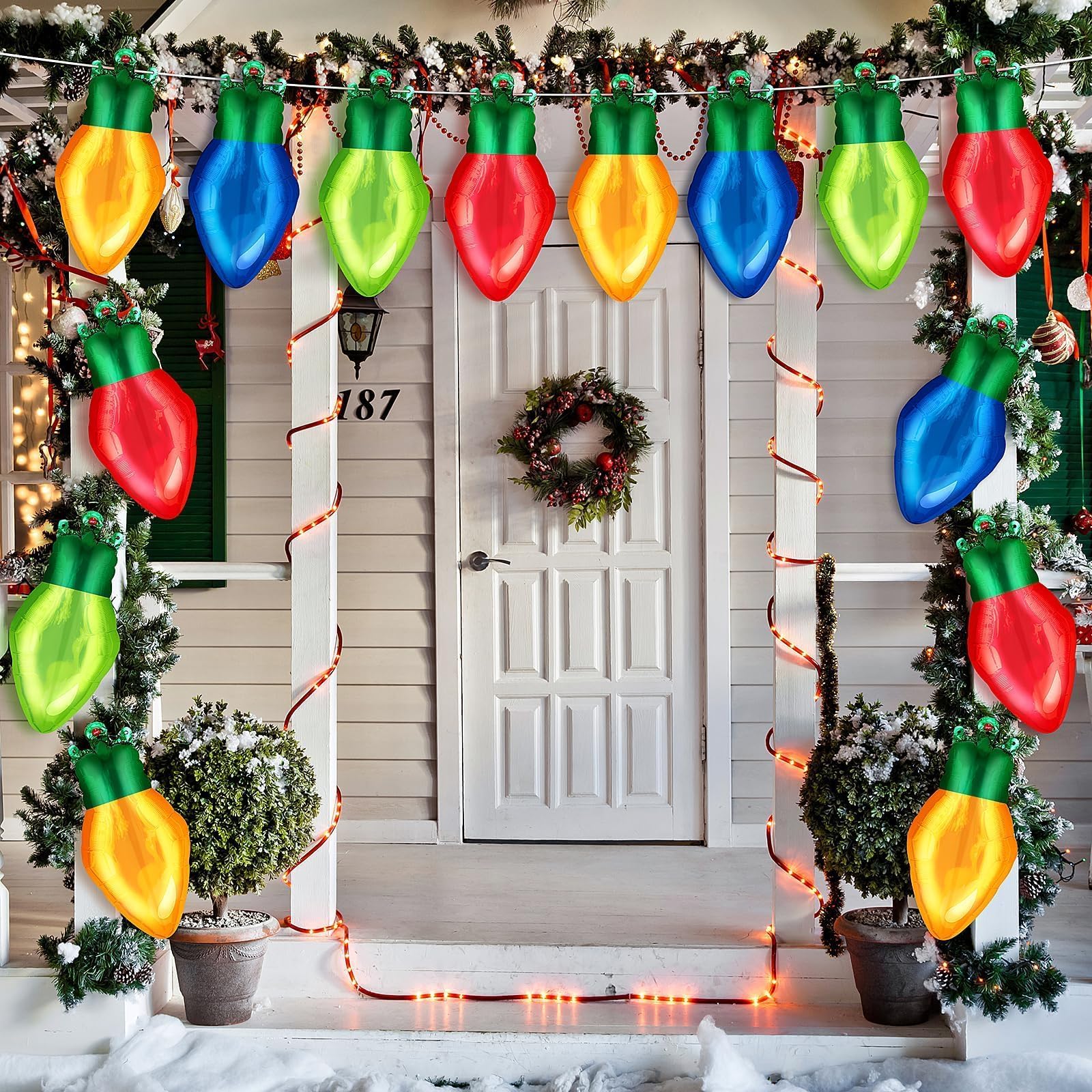 36 Pack Light Bulb Foil Balloons – Red, Green, Yellow, Blue Mylar Party Decorations
