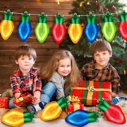 36 Pack Light Bulb Foil Balloons – Red, Green, Yellow, Blue Mylar Party Decorations