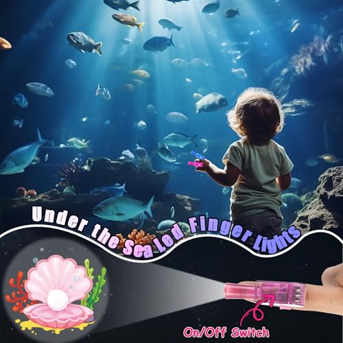 36 Pack Under the Sea LED Finger Lights – Ocean-Themed Party Favors with Glow-in-the-Dark Animal Projections