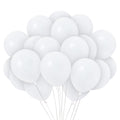 36 Pack White Matte Balloons 12 Inch Latex by Treasures Gifted - Includes Ribbon for Party Decor