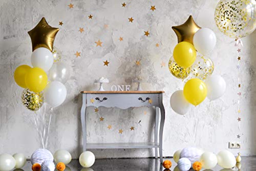 36 Pack White Matte Balloons 12 Inch Latex by Treasures Gifted - Includes Ribbon for Party Decor