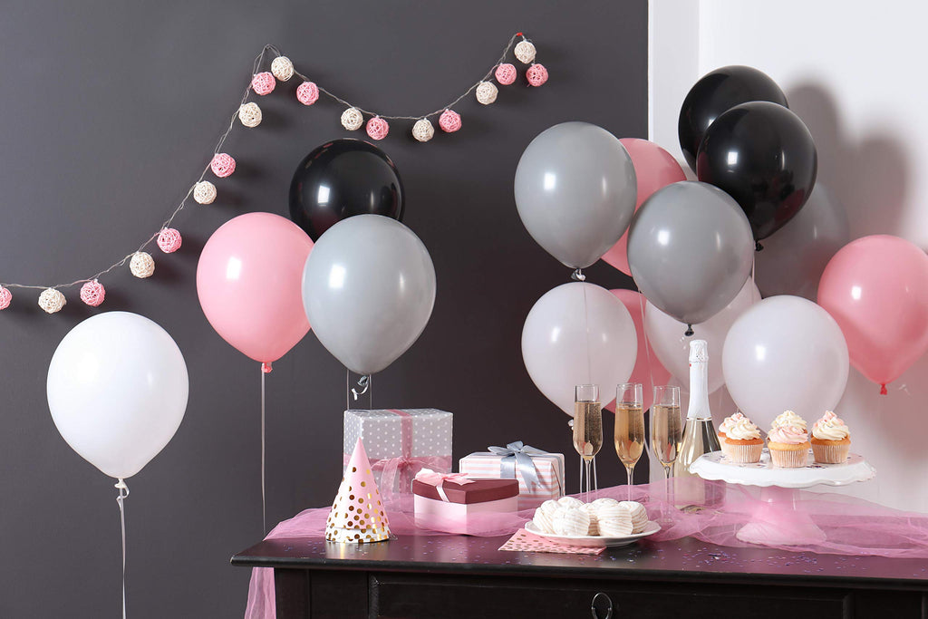 36 Pack White Matte Balloons 12 Inch Latex by Treasures Gifted - Includes Ribbon for Party Decor