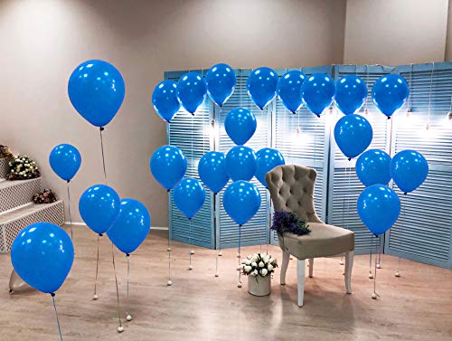 36 Royal Blue Balloons 12 Inch - Treasures Gifted Navy Latex Party Balloons with Ribbon