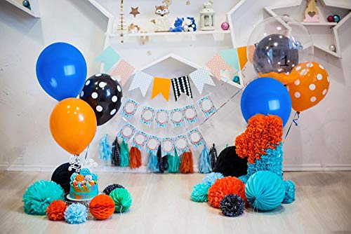 36 Royal Blue Balloons 12 Inch - Treasures Gifted Navy Latex Party Balloons with Ribbon