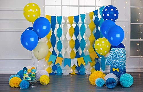 36 Royal Blue Balloons 12 Inch - Treasures Gifted Navy Latex Party Balloons with Ribbon