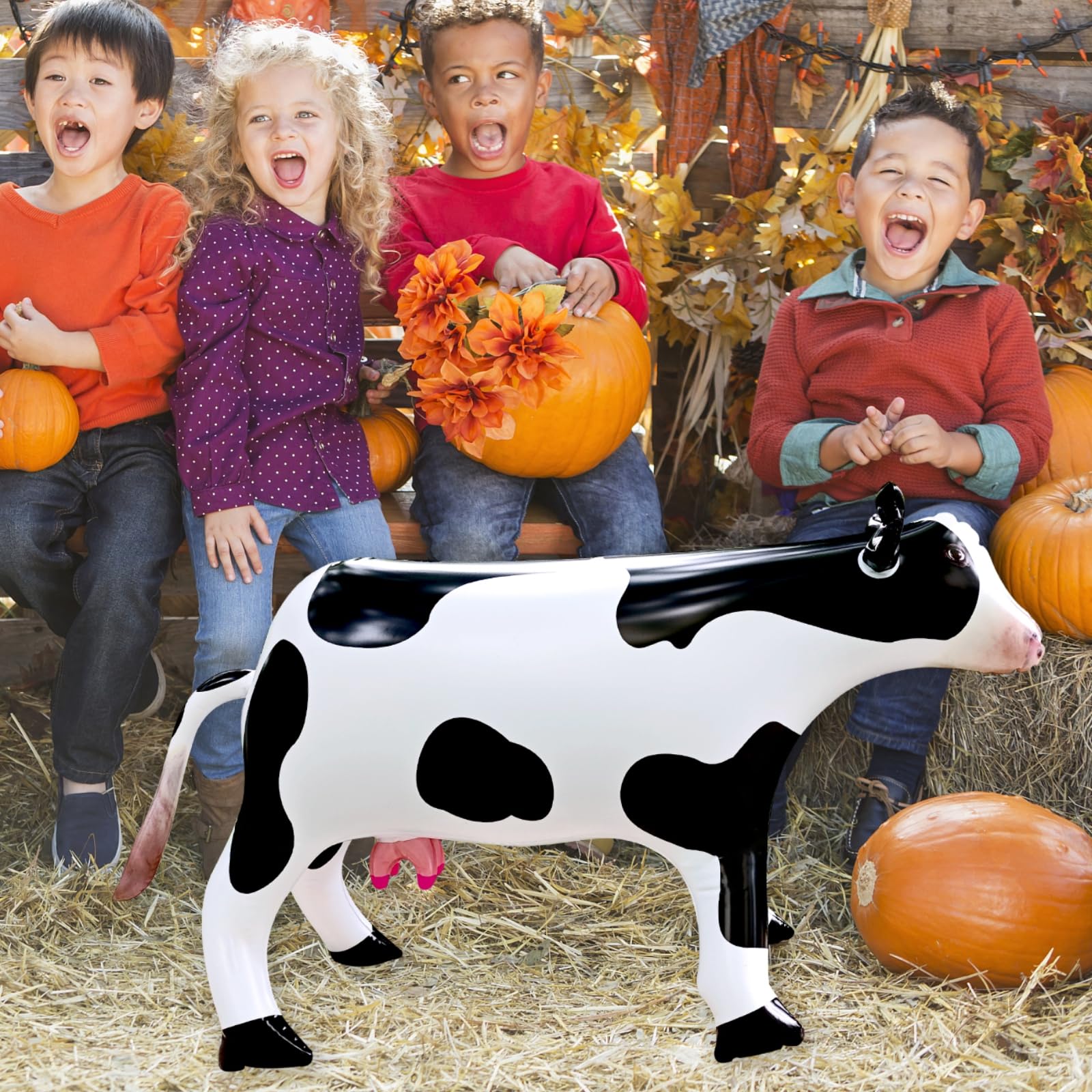 37-Inch Inflatable Cow Balloon by ILEISURELY – Realistic Farm Animal Party Decor, PVC