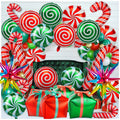 38-Piece Christmas Balloon Set - Red & Green Foil Mylar Balloons with Candy Cane Design for Party Decor