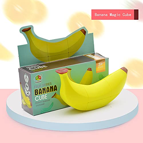 3D Fruit Cube 3×3 Speed Cube – Realistic Banana Shape Brain Teaser Puzzle