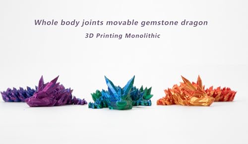 3D Printed Articulated Dragon Fidget Toy – 12-Inch Gold Dragon Statue for Desk Decor