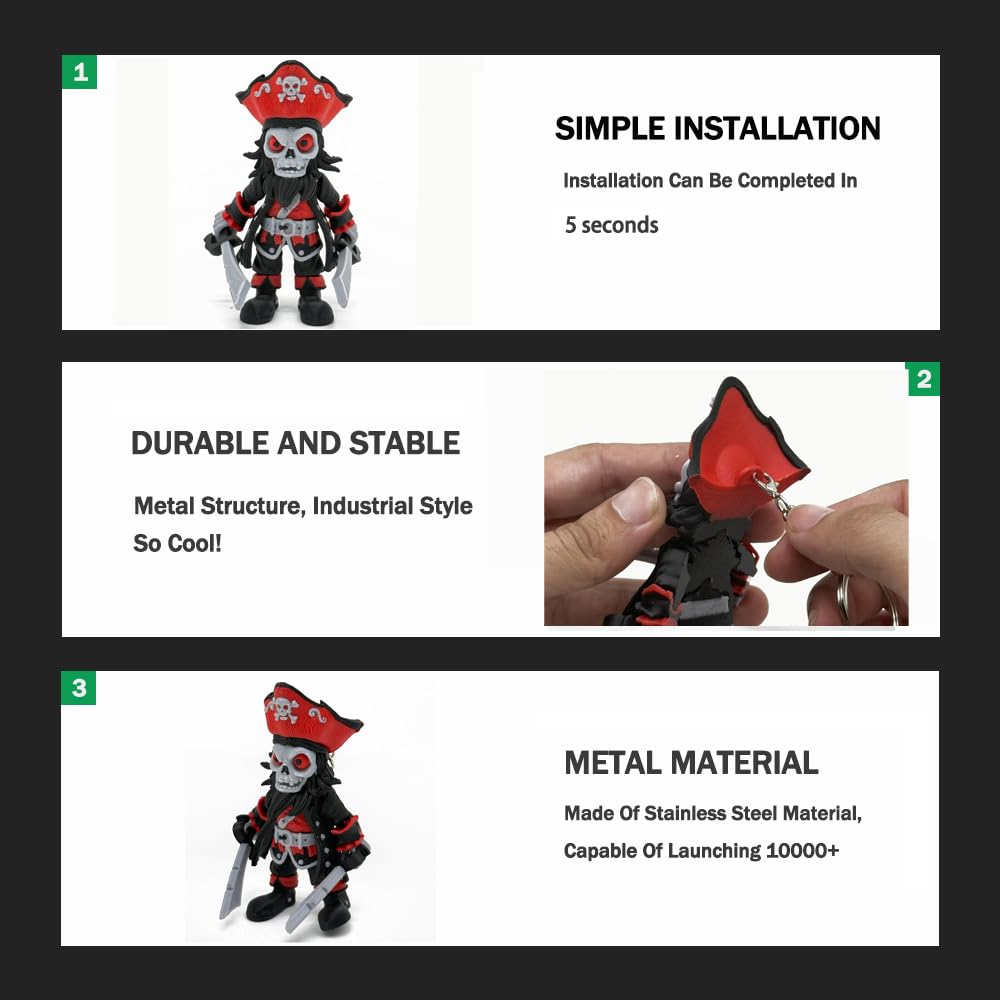 3D Printed Articulated Skeleton Pirate – 8-Inch Poseable Desk Decor from 3DGYXSH