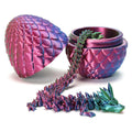 3D Printed Dragon Surprise Egg Toy - Flexible Hinged Dragon Inside Crystal Egg, Unique Gift for Kids and Collectors (Yellow & Green)