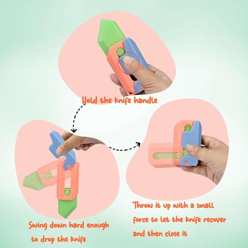 3D Printed Gravity Carrot Knife Fidget Toy – Luminous 2-Pack