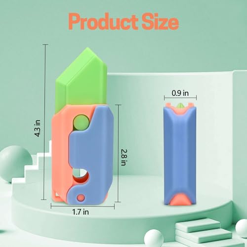 3D Printed Gravity Carrot Knife Fidget Toy – Luminous 2-Pack