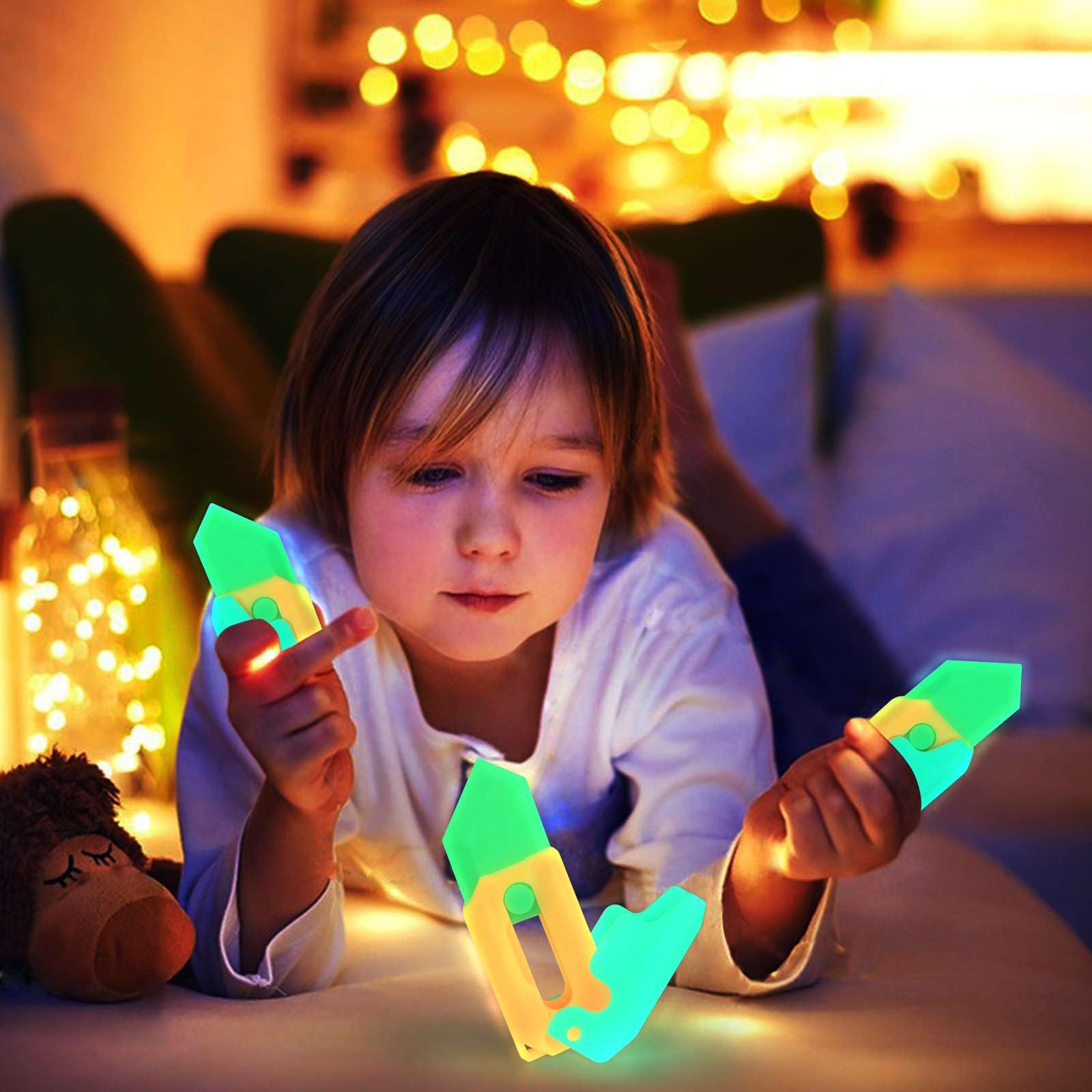 3D Printed Gravity Carrot Knife Fidget Toy – Luminous 2-Pack