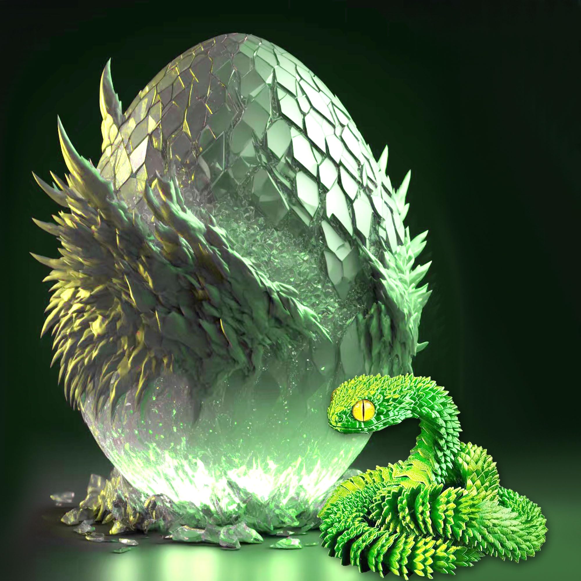 3D Printed Snake Cake Topper Set for Fantasy Birthday Parties