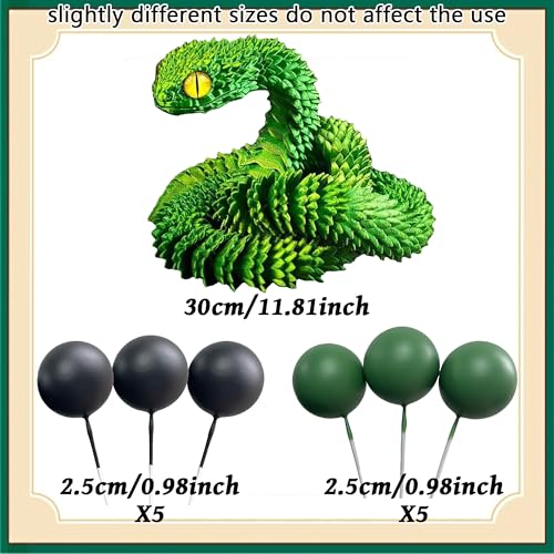 3D Printed Snake Cake Topper Set for Fantasy Birthday Parties