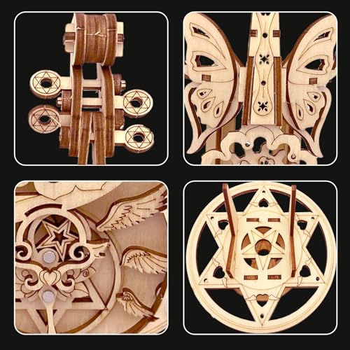 3D Wooden Cello Music Box Puzzle - DIY Model Kit for Adults 14+