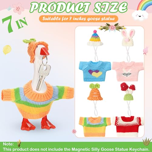 4 Knitted Outfits for 7-Inch Magnetic Desk Goose – Hats & Sweaters Set (Goose Not Included)