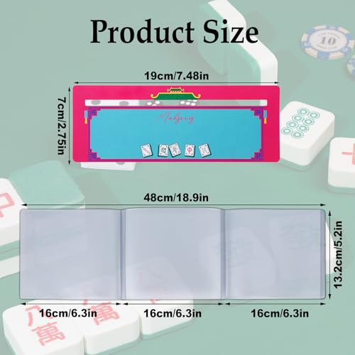 4 Large Mahjong Card Sleeves & 4 Line Finders - Matte PVC, Anti-Glare, for 2025/2026 Cards - Xovnfp
