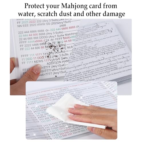 4 Large Mahjong Card Sleeves & 4 Line Finders - Matte PVC, Anti-Glare, for 2025/2026 Cards - Xovnfp