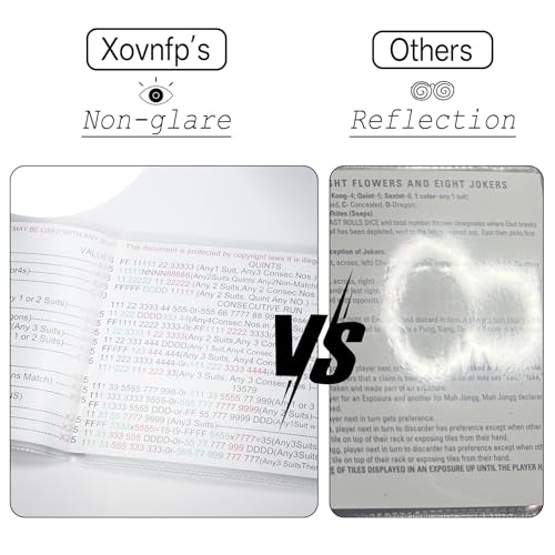 4 Large Mahjong Card Sleeves & 4 Line Finders - Matte PVC, Anti-Glare, for 2025/2026 Cards - Xovnfp
