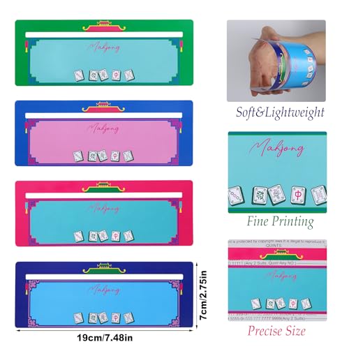 4 Large Mahjong Card Sleeves & 4 Line Finders - Matte PVC, Anti-Glare, for 2025/2026 Cards - Xovnfp